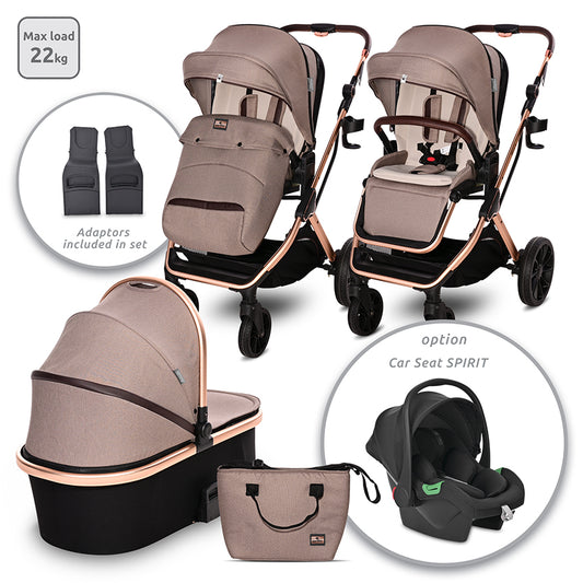 Carro de bebe glory 3 en 1 marron