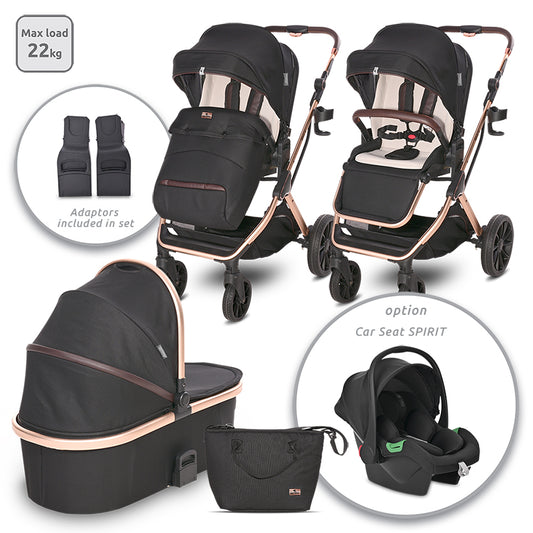 Carro de bebe Lorelli glory 3 en 1 negro