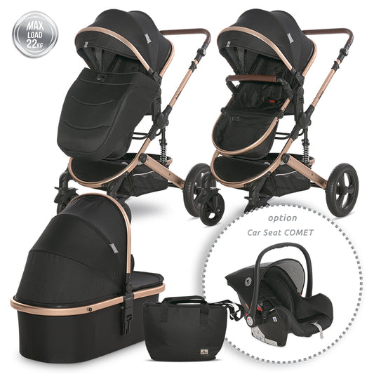 Carro de bebe Lorelli Boston 3 en 1 negro