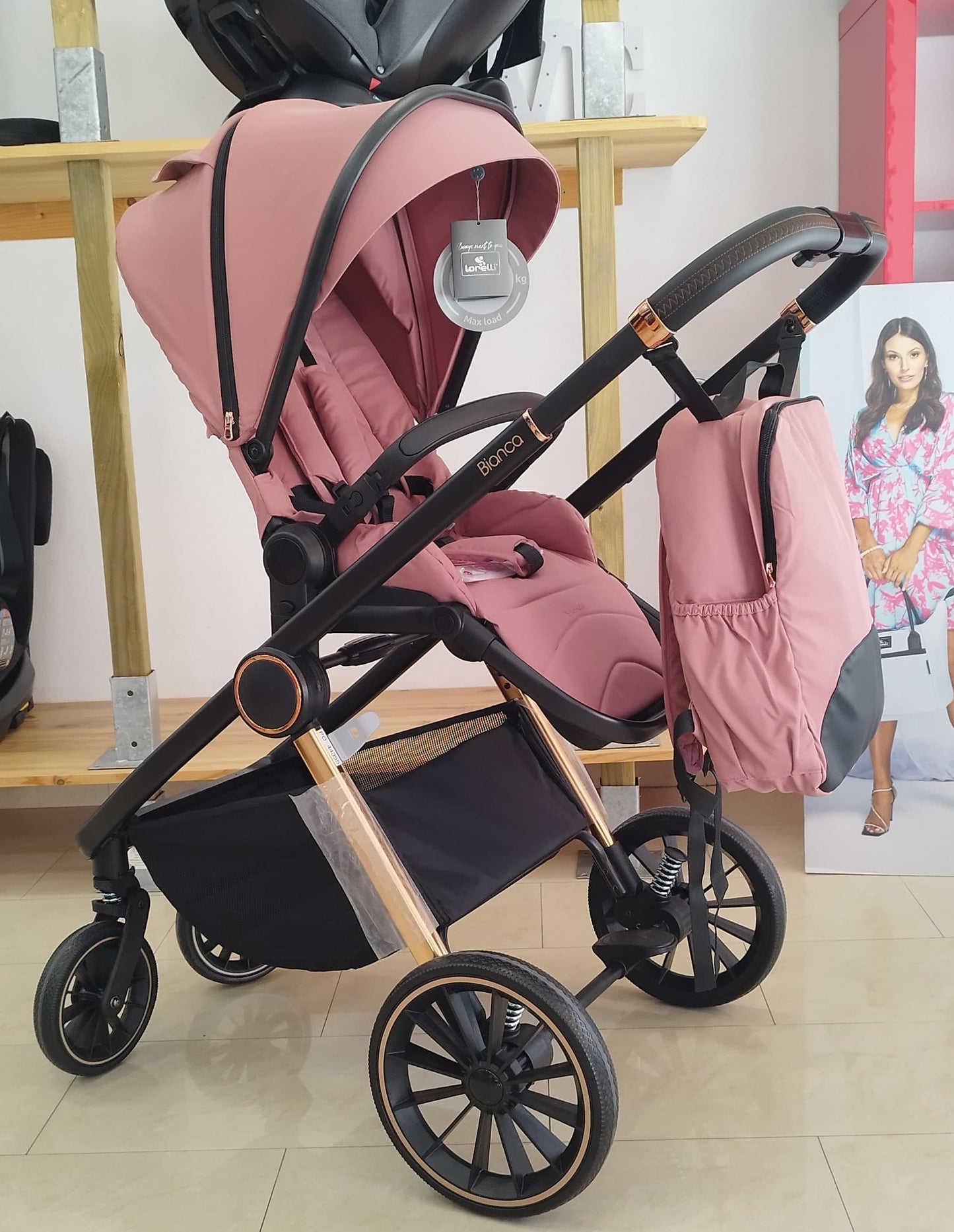 Carro de bebe Lorelli Bianca 2 en 1 Rosa