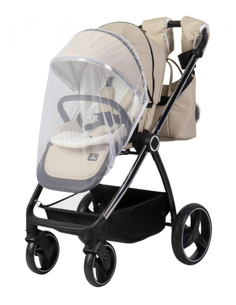 Carro de bebe en ecopiel duo beige Toral Elena