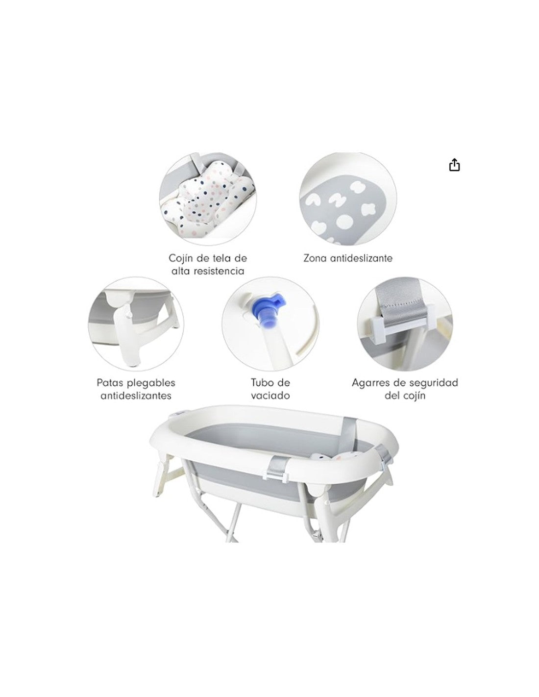 Bañera bebé plegable Iris de Toral – Bañera para recién nacido compacta