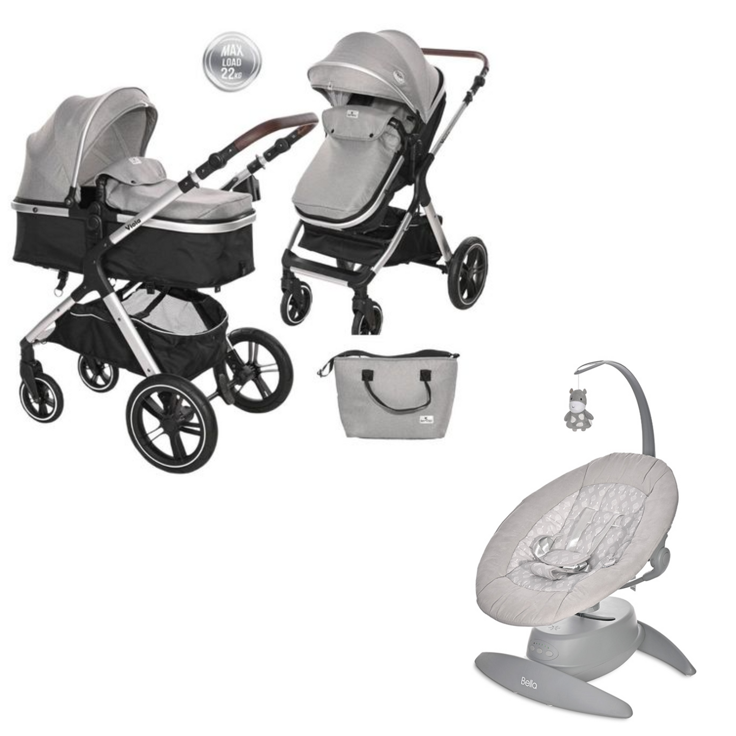 Pack carro duo gris + hamaca auto