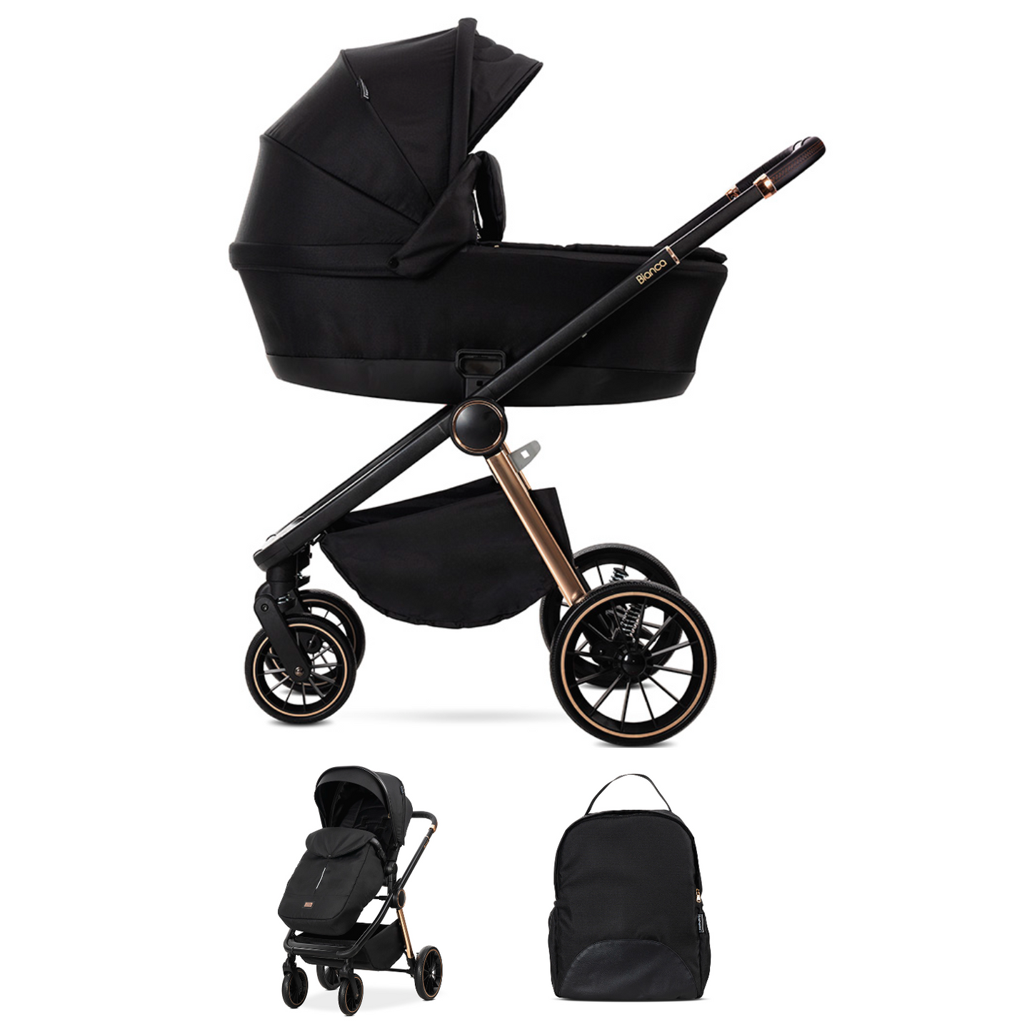Carro de bebe Lorelli Bianca 2 en 1 negro