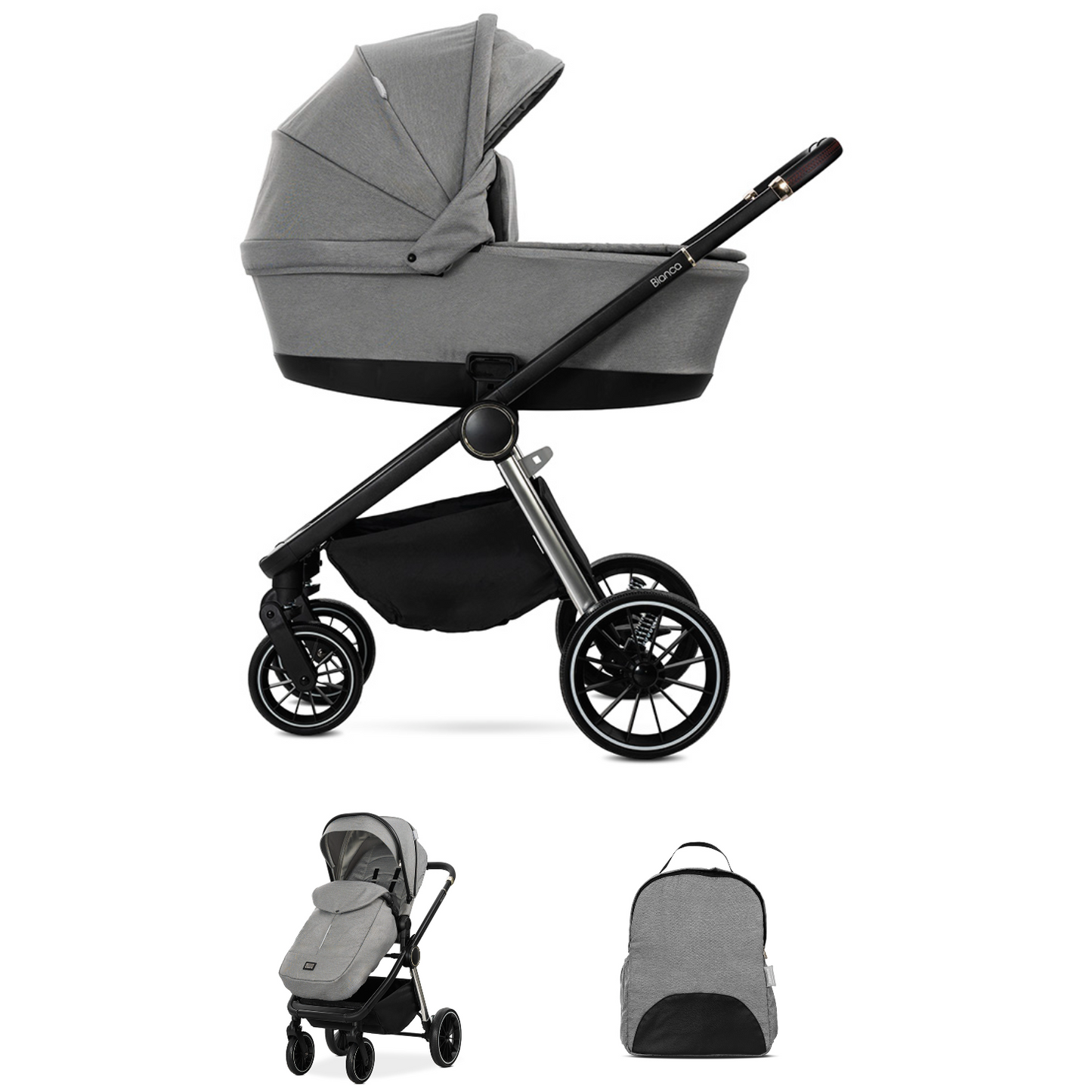 Carro de bebe Lorelli Bianca 2 en 1 gris