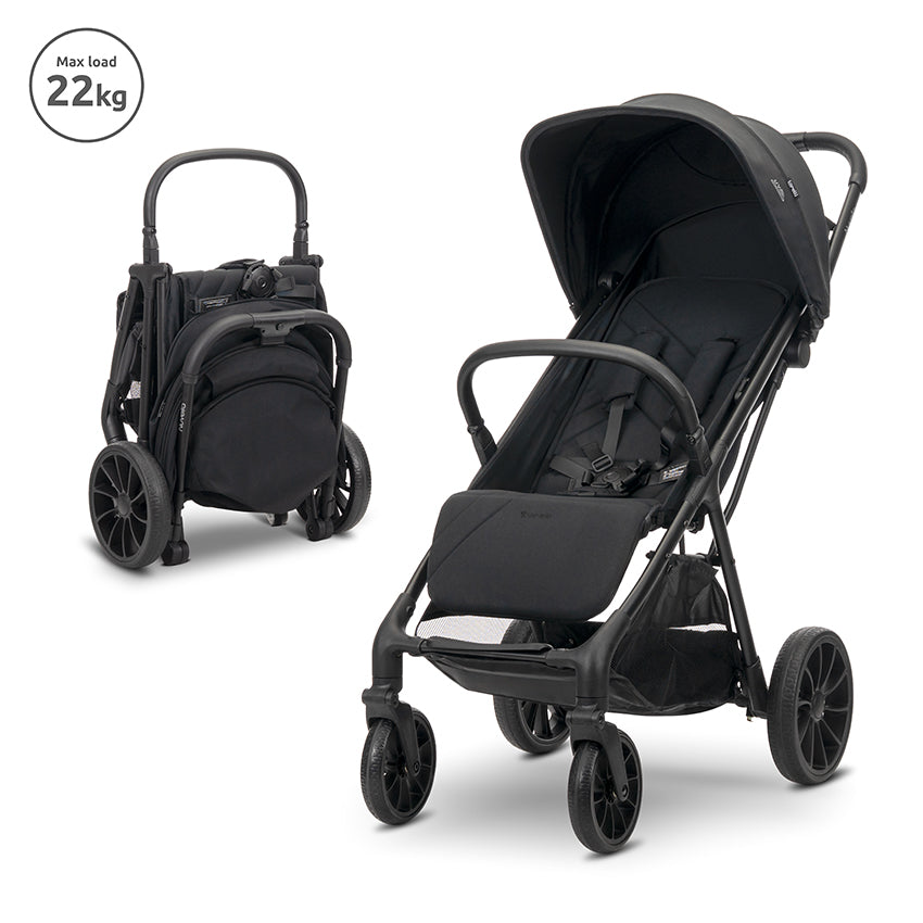Silla de Paseo Lorelli NUVELLA hasta 22 kg Negra| Ligera, Compacta, Reclinable y Plegable con una Mano