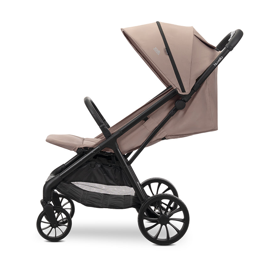 Silla de Paseo Lorelli NUVELLA hasta 22 kg Beige| Ligera, Compacta, Reclinable y Plegable con una Mano