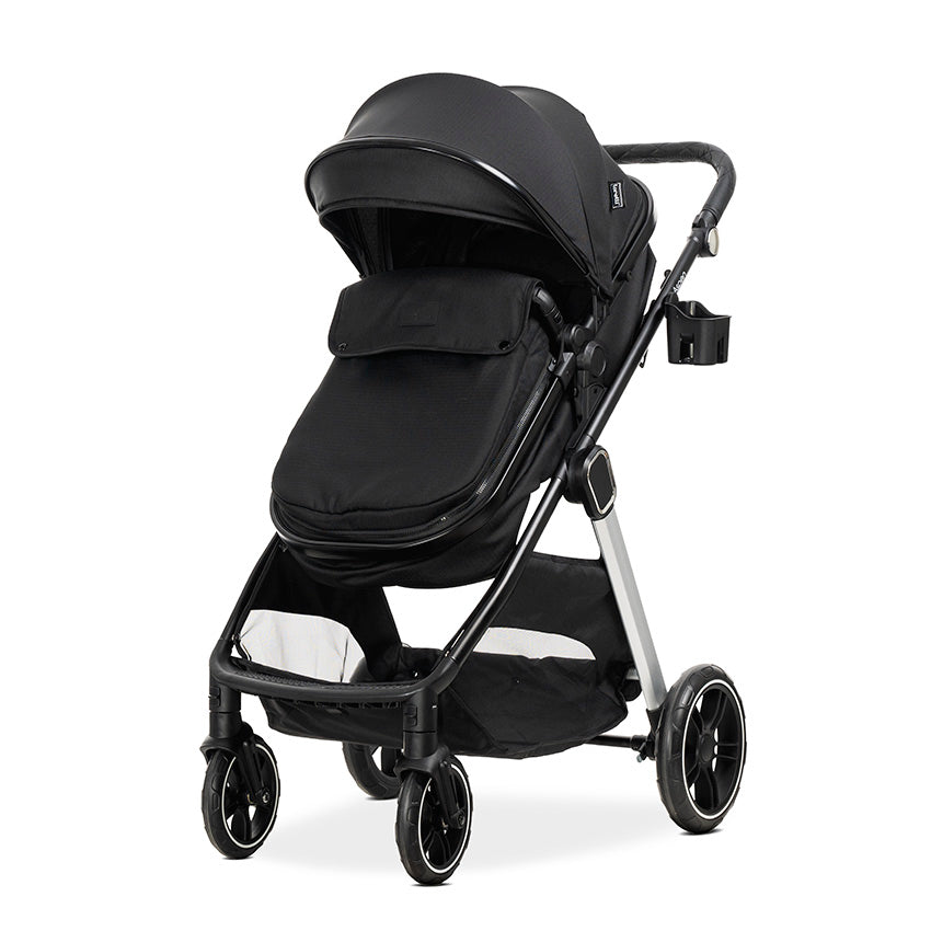 Carro de bebe Aspen de Lorelli 3 en 1 Convertible negro + minicuna beige