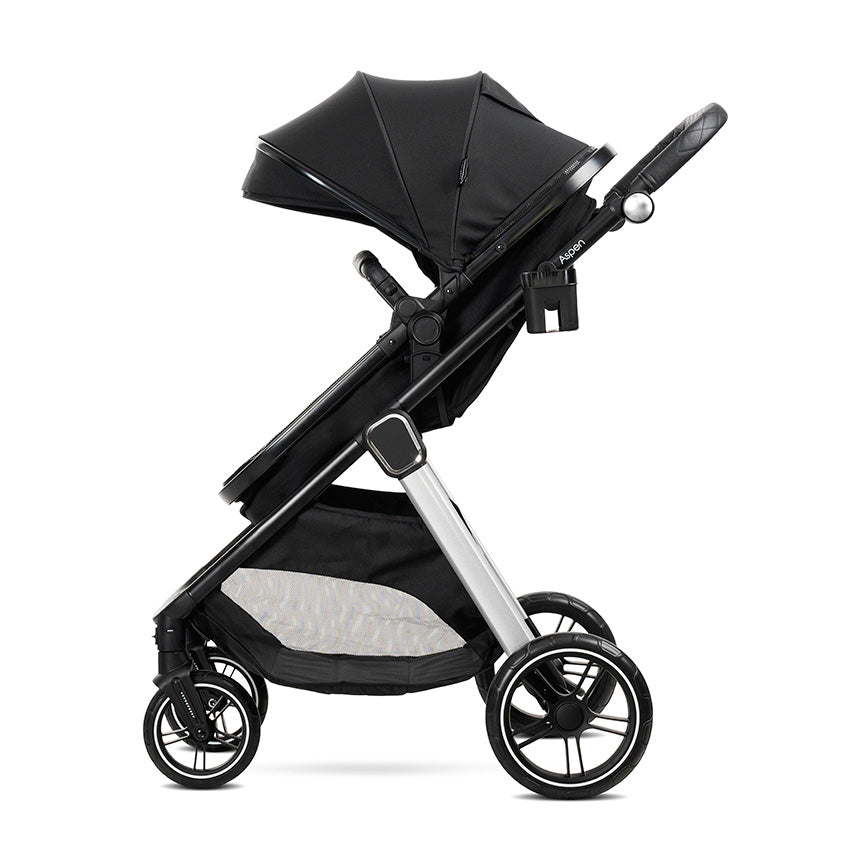 Carro de bebe Aspen de Lorelli 3 en 1 Convertible negro + minicuna beige