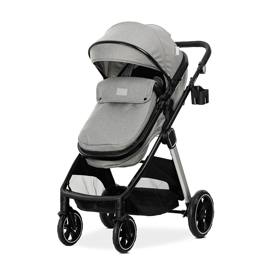 Carro de bebe Aspen de Lorelli 3 en 1 Convertible gris + minicuna gris