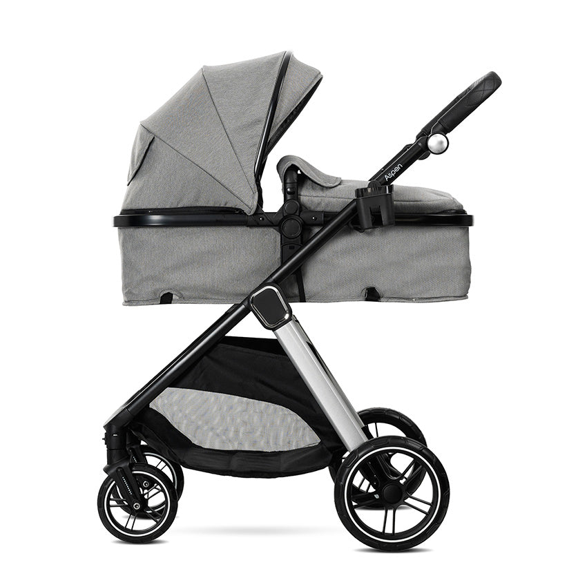 Carro de bebe Aspen de Lorelli 3 en 1 Convertible gris + minicuna gris