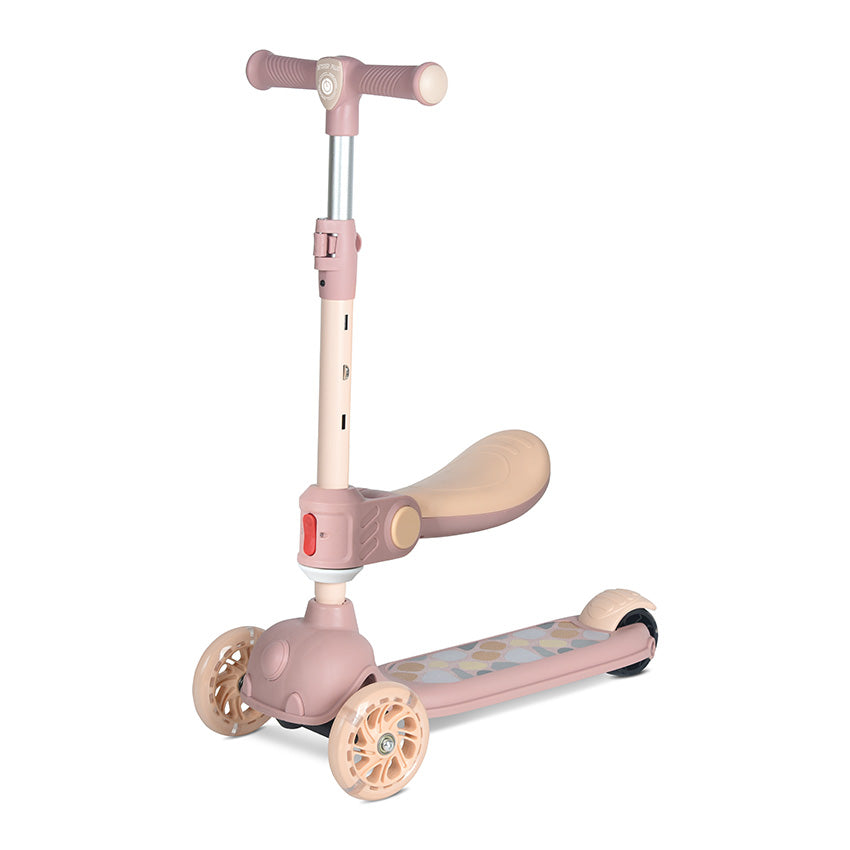 Patinete para niños Lorelli JETSTER Plus | Ajustable, con asiento y luces en las ruedas beige