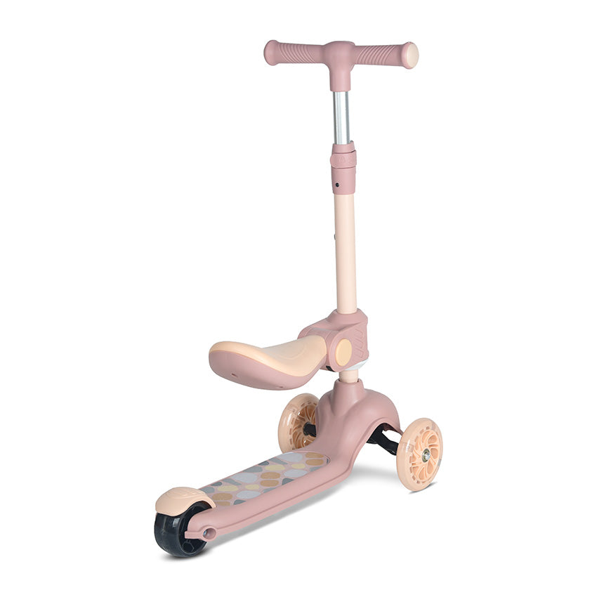 Patinete para niños Lorelli JETSTER Plus | Ajustable, con asiento y luces en las ruedas beige