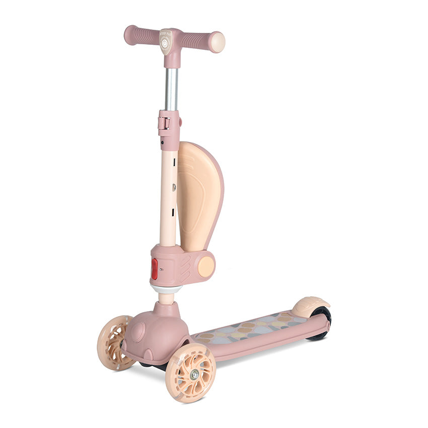 Patinete para niños Lorelli JETSTER Plus | Ajustable, con asiento y luces en las ruedas beige