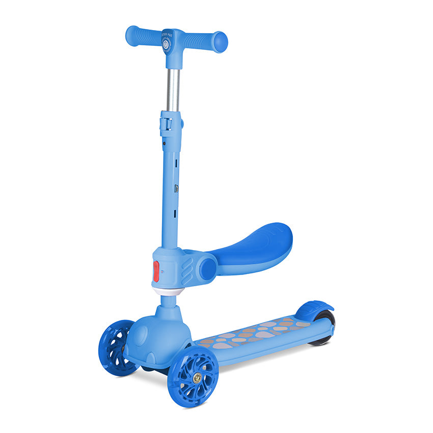 Patinete para niños Lorelli JETSTER Plus | Ajustable, con asiento y luces en las ruedas azul