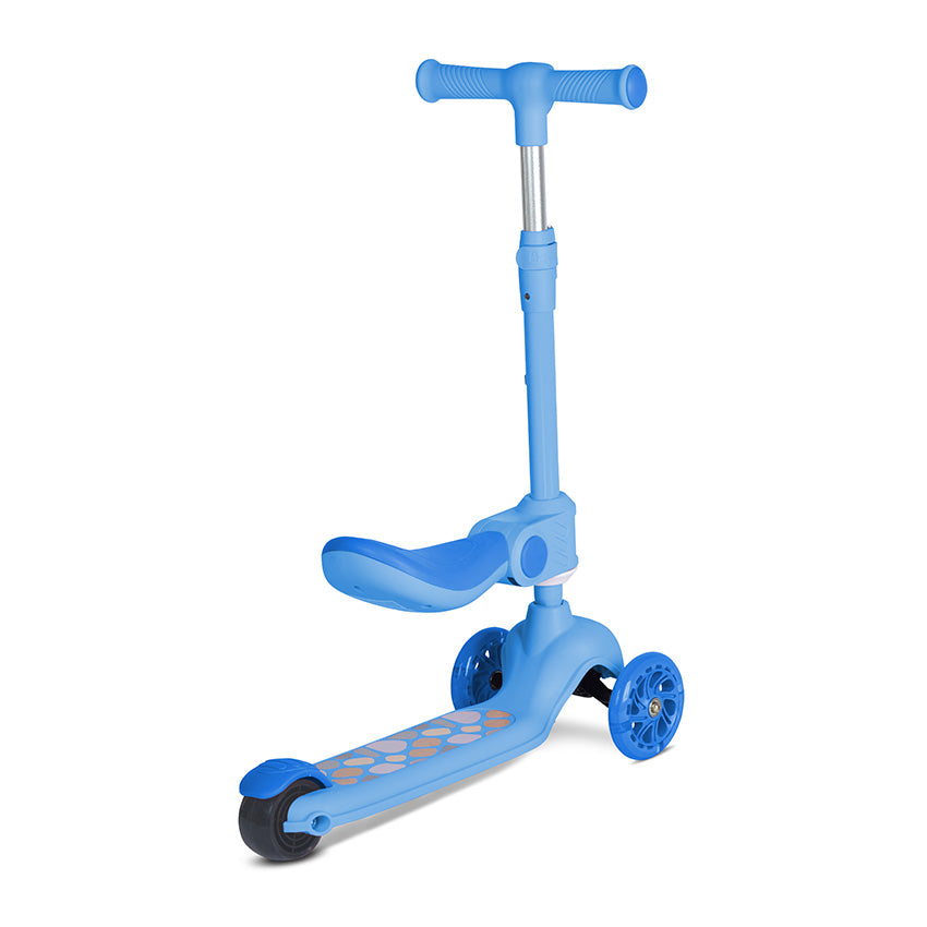 Patinete para niños Lorelli JETSTER Plus | Ajustable, con asiento y luces en las ruedas azul