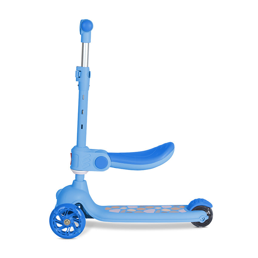 Patinete para niños Lorelli JETSTER Plus | Ajustable, con asiento y luces en las ruedas azul
