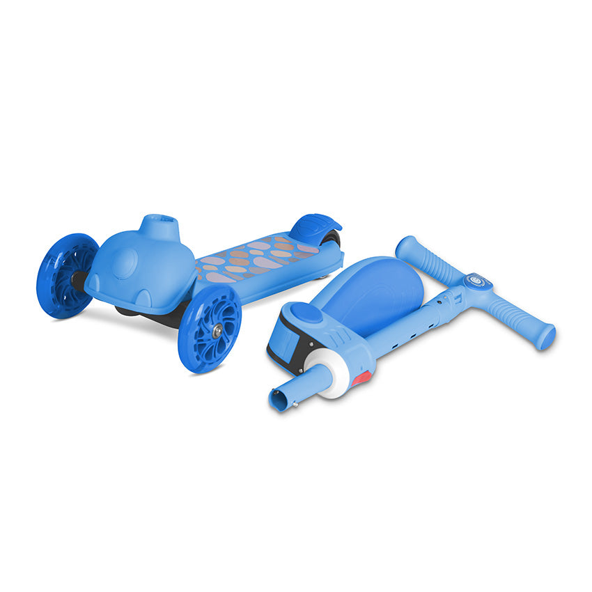 Patinete para niños Lorelli JETSTER Plus | Ajustable, con asiento y luces en las ruedas azul