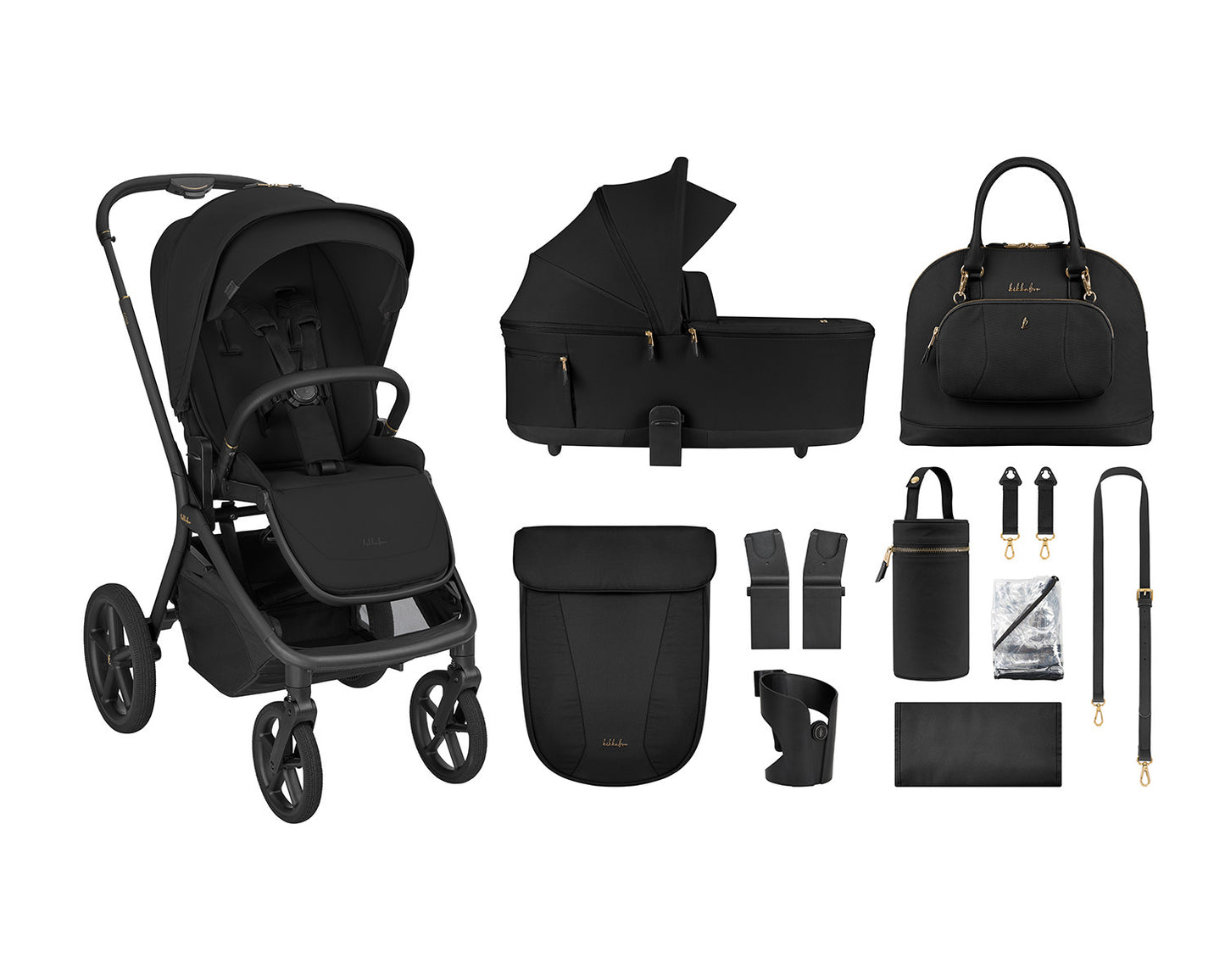 Carrito de Bebé 2 en 1 Goya Platinum Negro con Capazo Plegable – KikkaBoo
