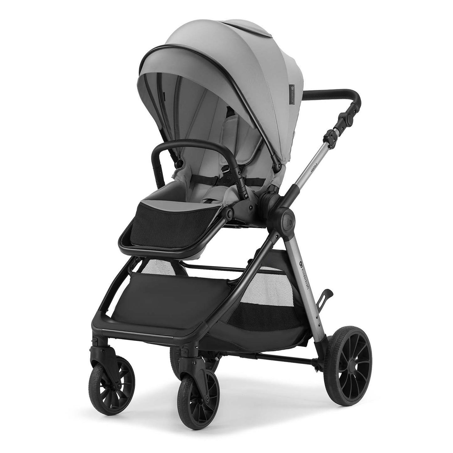 Carro de Bebé Kinderkraft VESTO 3 en 1 hasta 22 kg Beige | Silla de Coche MINK PRO 2 i-Size, Capazo, Silla Reversible y Travel System