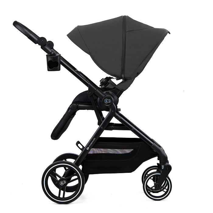 Carro de Bebé Kinderkraft YOXI 2 en 1 hasta 22 kg Gris| Capazo, Silla Reversible, Chasis de Aluminio y Travel System