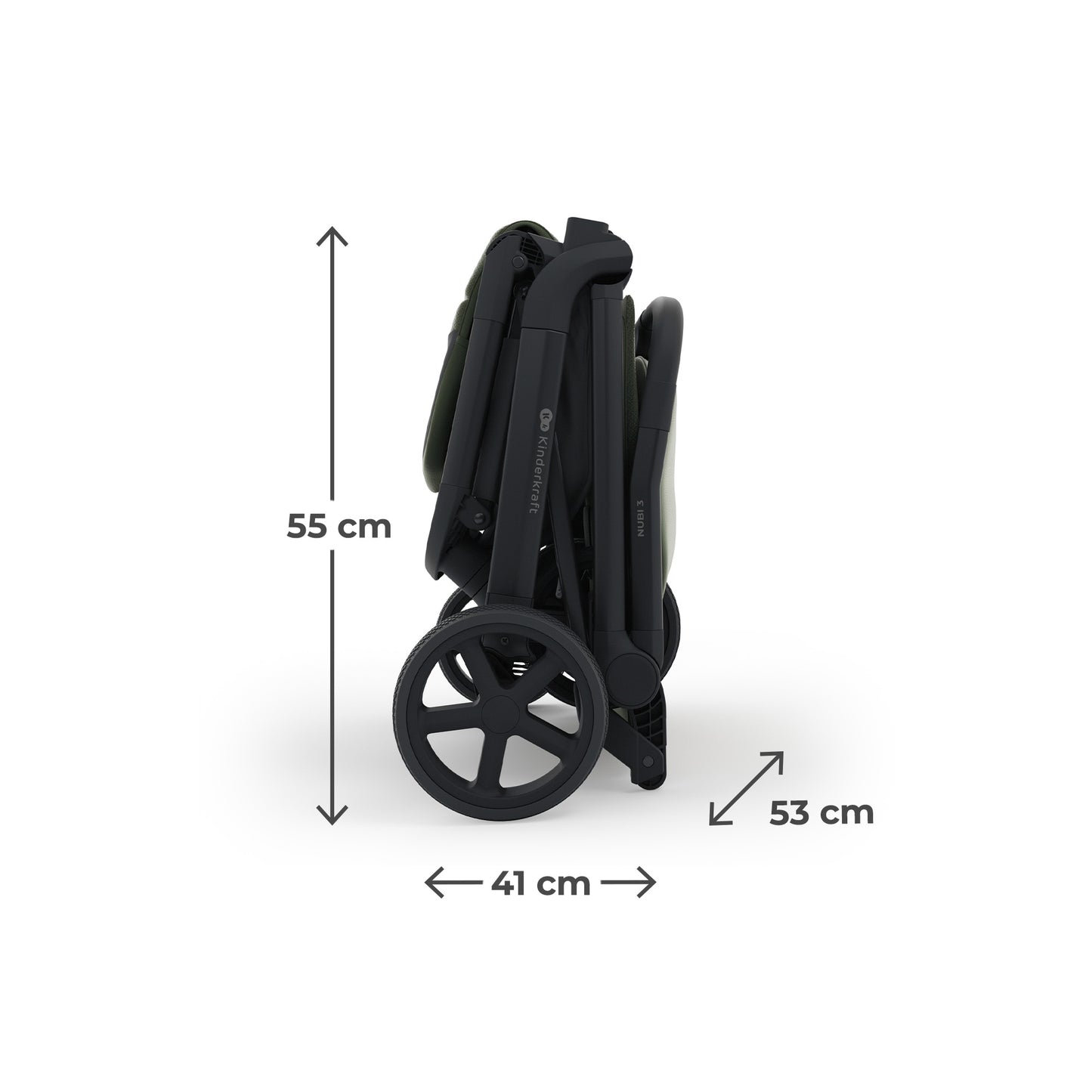 Silla de Paseo NUBI 3 de Kinderkraft  Negra– Ultraligera, Compacta y Perfecta para Viajar