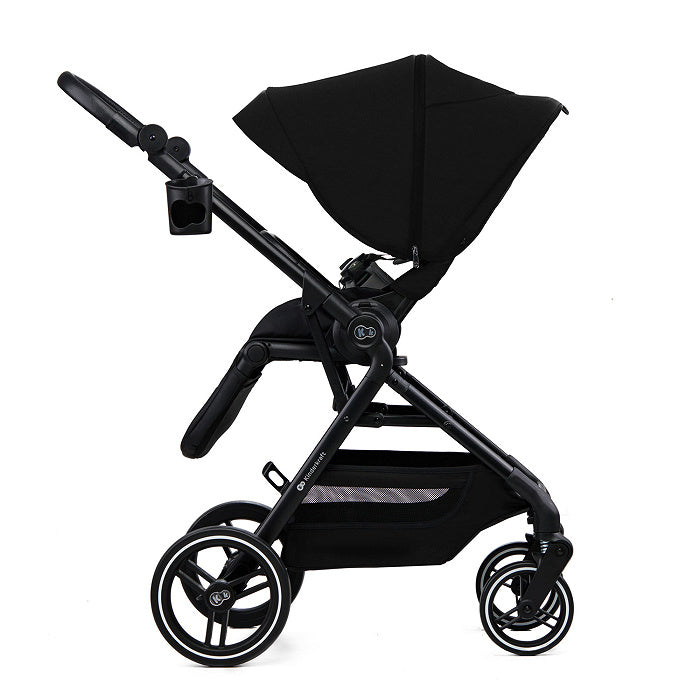 Carro de Bebé Kinderkraft YOXI 2 en 1 hasta 22 kg Negro| Capazo, Silla Reversible, Chasis de Aluminio y Travel System