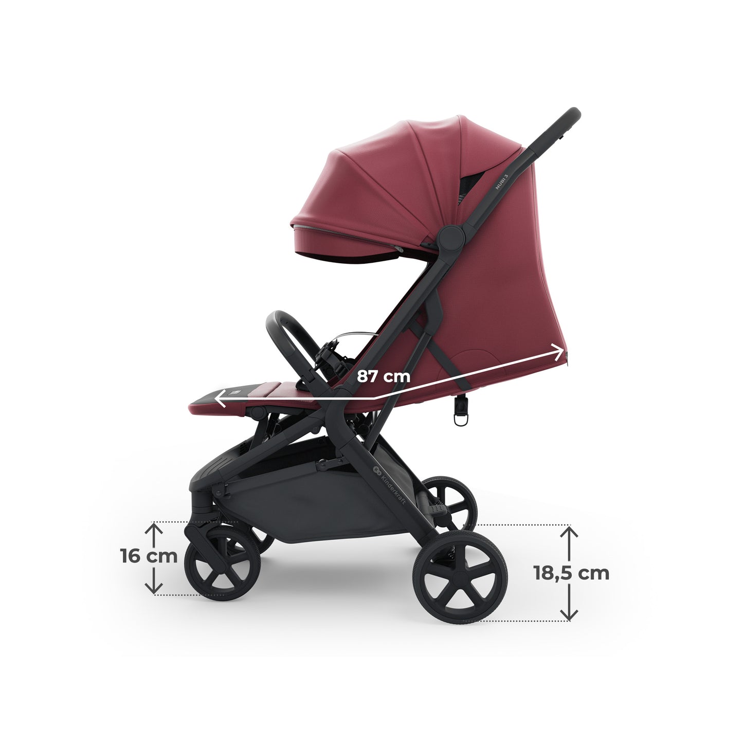 Silla de Paseo NUBI 3 de Kinderkraft  Burdeos– Ultraligera, Compacta y Perfecta para Viajar (Copia)