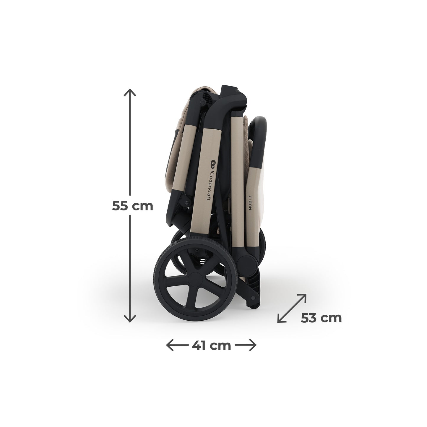 Silla de Paseo NUBI 3 de Kinderkraft  Beige– Ultraligera, Compacta y Perfecta para Viajar