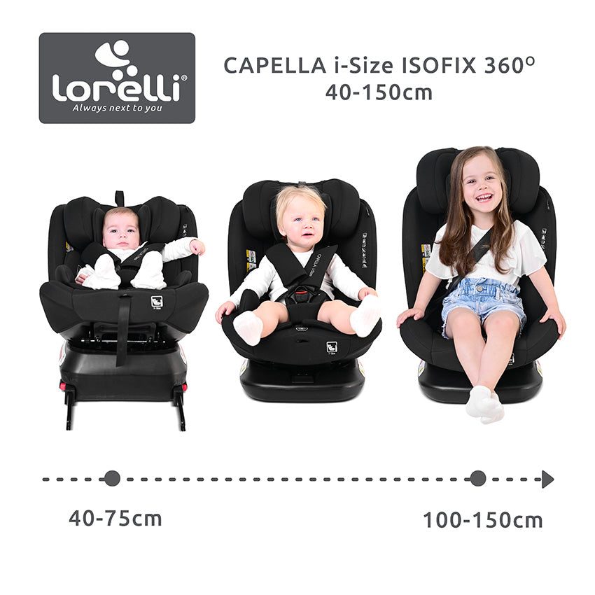Silla de coche Capella 360º i-Size Lorelli gris