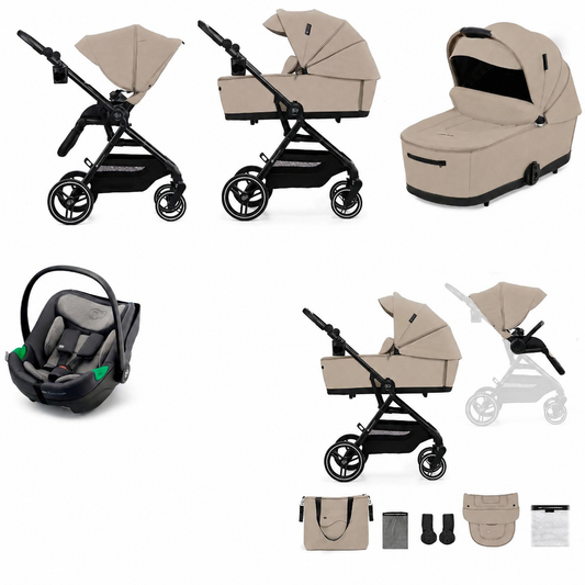Carro bebé Kinderkraft YOXI 3 en 1  Beige+ silla coche i-Size ISOFIX