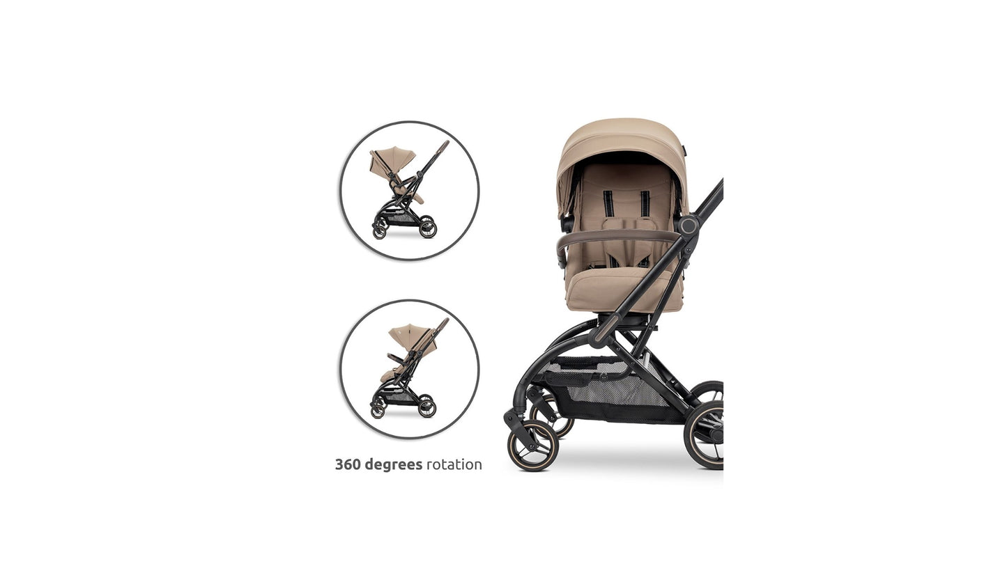 Silla de paseo MAKAYA con asiento giratorio 360° de Lorelli  negra– hasta 22 kg
