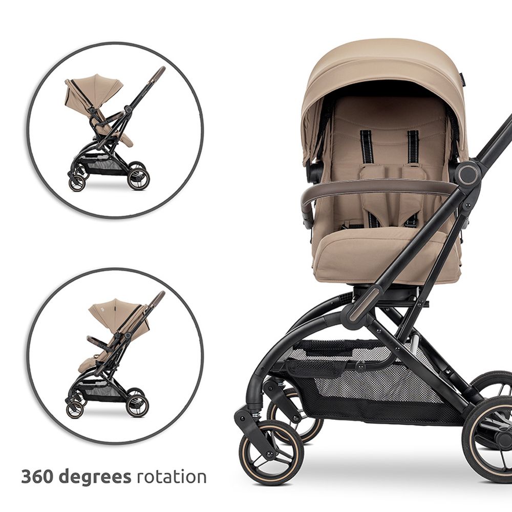 Silla de paseo MAKAYA con asiento giratorio 360° de Lorelli  negra– hasta 22 kg