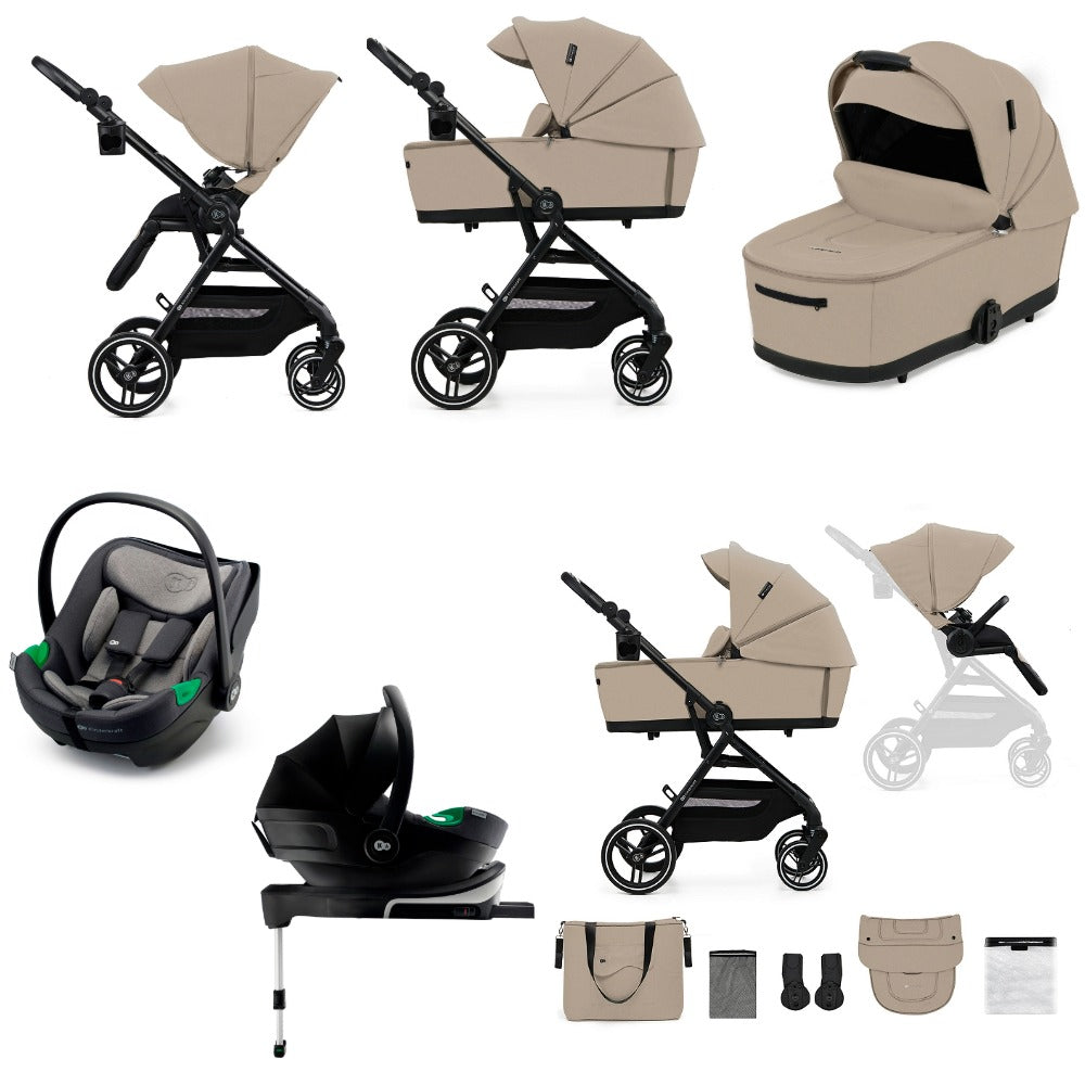 Carro bebé Kinderkraft YOXI 3 en 1  Beige+ silla coche i-Size ISOFIX