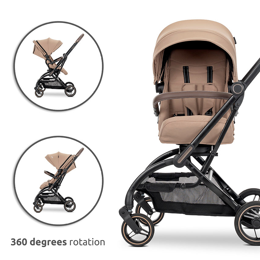 Silla de paseo MAKAYA con asiento giratorio 360° de Lorelli  negra– hasta 22 kg