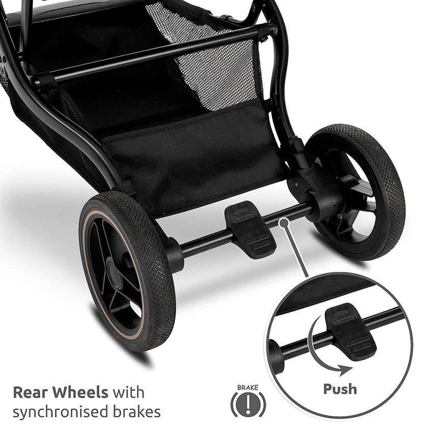 Silla de paseo MAKAYA con asiento giratorio 360° de Lorelli  negra– hasta 22 kg