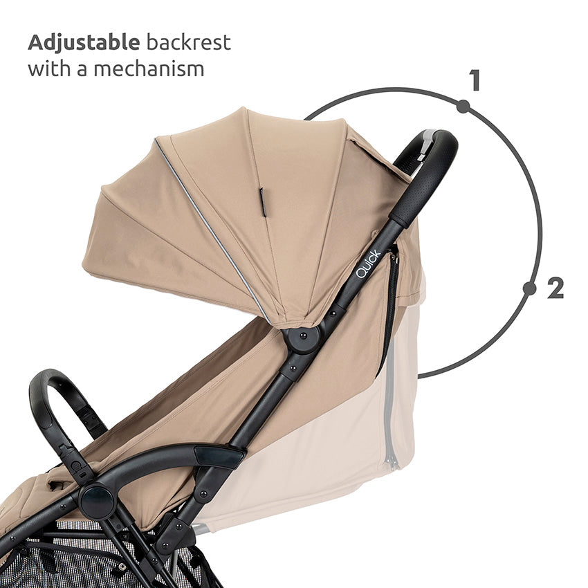 Silla de paseo con cierre automático hasta 22 kilos Quick gris