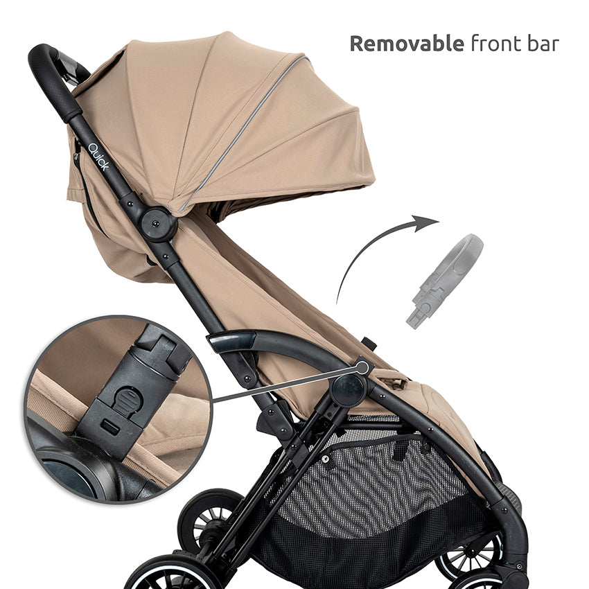 Silla de paseo con cierre automático hasta 22 kilos Quick negra