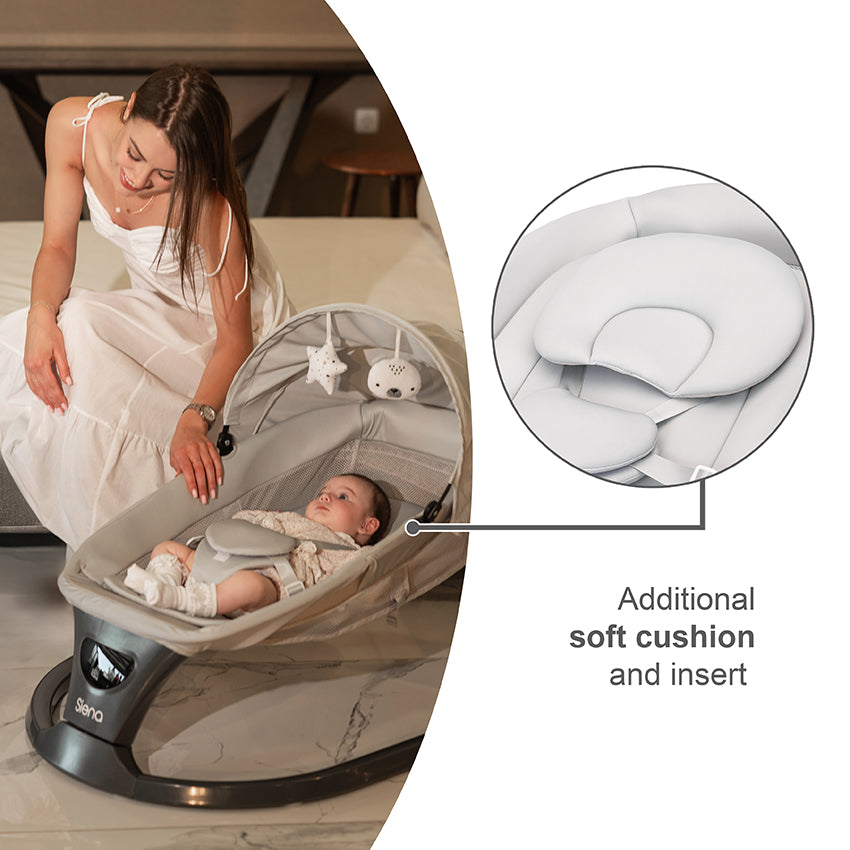 Hamaca automática Siena Lorelli con Bluetooth y control remoto beige