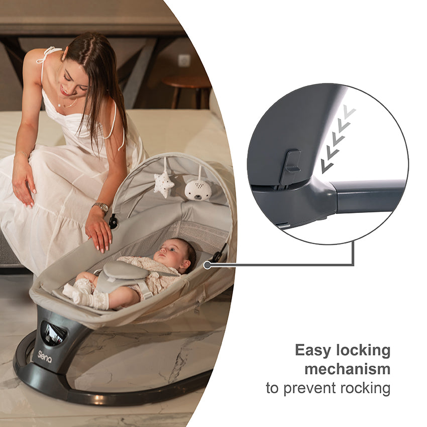 Hamaca automática Siena Lorelli con Bluetooth y control remoto beige