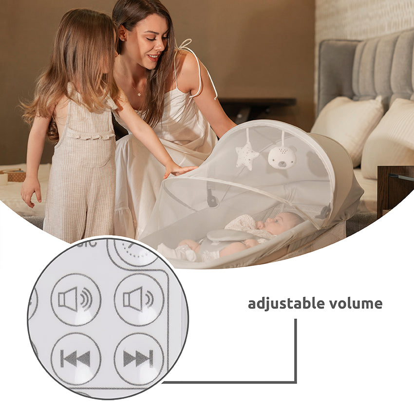 Hamaca automática Siena Lorelli con Bluetooth y control remoto gris