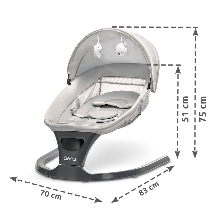 Hamaca automática Siena Lorelli con Bluetooth y control remoto gris