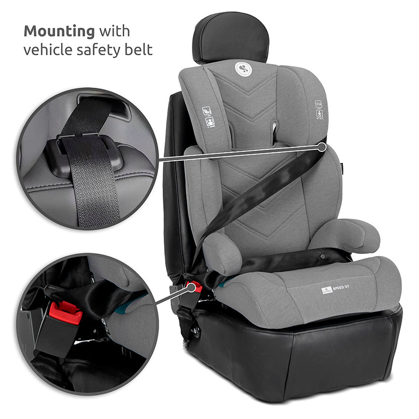 Silla de coche Lorelli GT i-Size | Uso con cinturón o Isofix, de 100 a 150 cm Gris