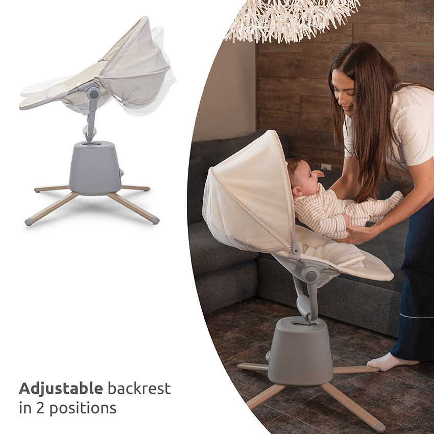 Hamaca automática con Bluetooth y control remoto gris