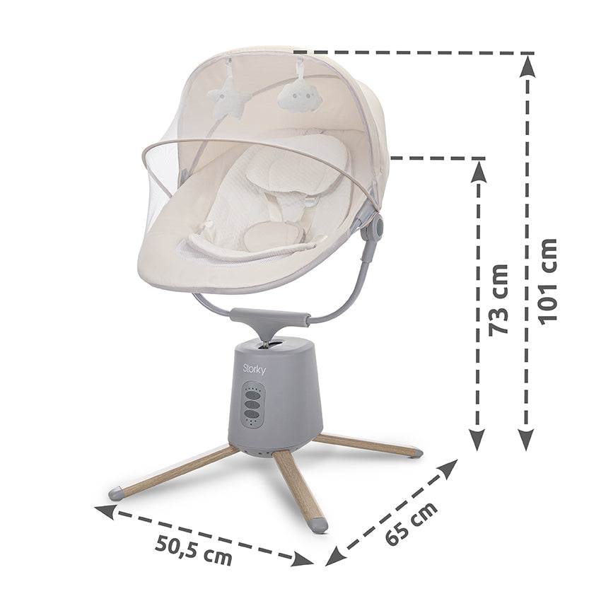 Hamaca automática con Bluetooth y control remoto gris