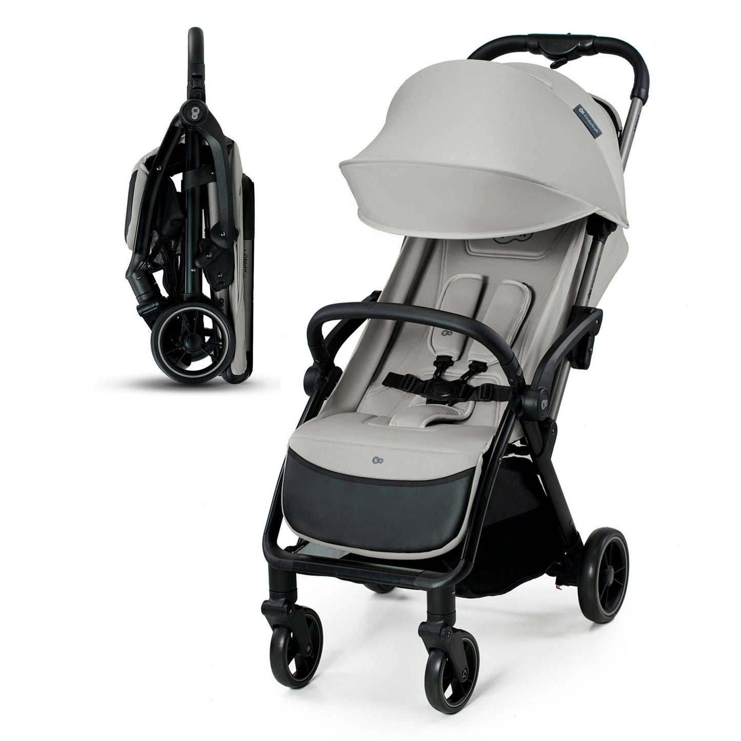 Silla de Paseo gris  Kinderkraft APINO Ligera y Compacta | Plegado Automático AUTO FOLDING hasta 22 kg