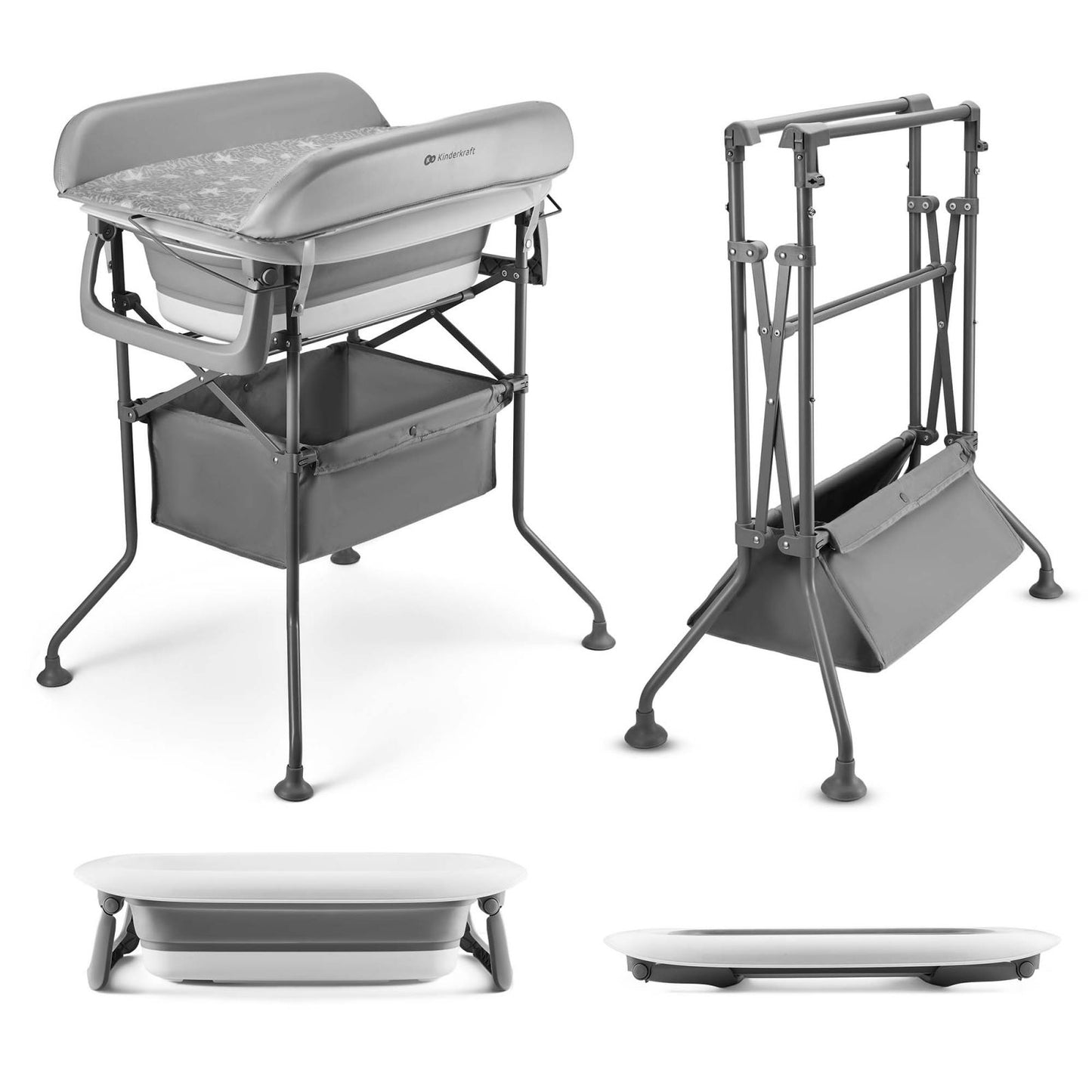 Bañera Plegable Kinderkraft BUBBLY para Bebé | Compacta, Antideslizante y Fácil de Guardar