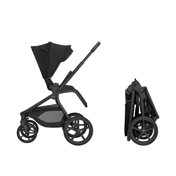 Carrito de Bebé 2 en 1 Goya Platinum Negro con Capazo Plegable – KikkaBoo
