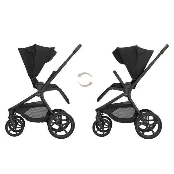 Carrito de Bebé 2 en 1 Goya Platinum Negro con Capazo Plegable – KikkaBoo