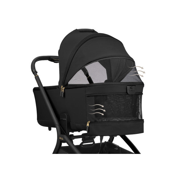 Carrito de Bebé 2 en 1 Goya Platinum Negro con Capazo Plegable – KikkaBoo